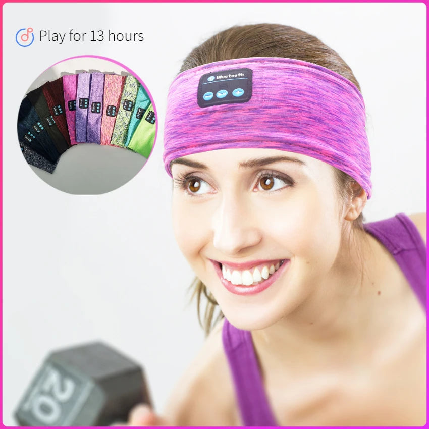 2022 Hot Bluetooth Sleeping Headphones Sport Music Player Headband Thin Soft Elastic Comfortable Wireless Music Headset Eye Mask